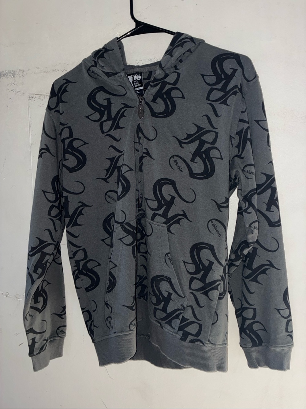 Ryan Sheckler Y2K Skate Full Zip Hoodie Youth XL 16/18 Gray Graphic